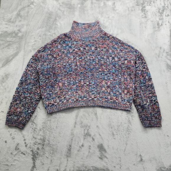 Nordstrom ELODIE Sweater Womens XL Multicolor Turtleneck Drop Shoulder Boxy - Picture 3 of 9